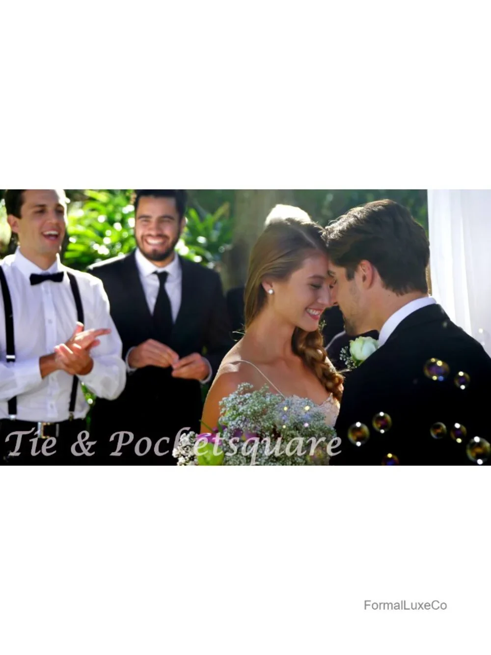 Black Satin Woven Necktie and Pocket Square Set Gift Box